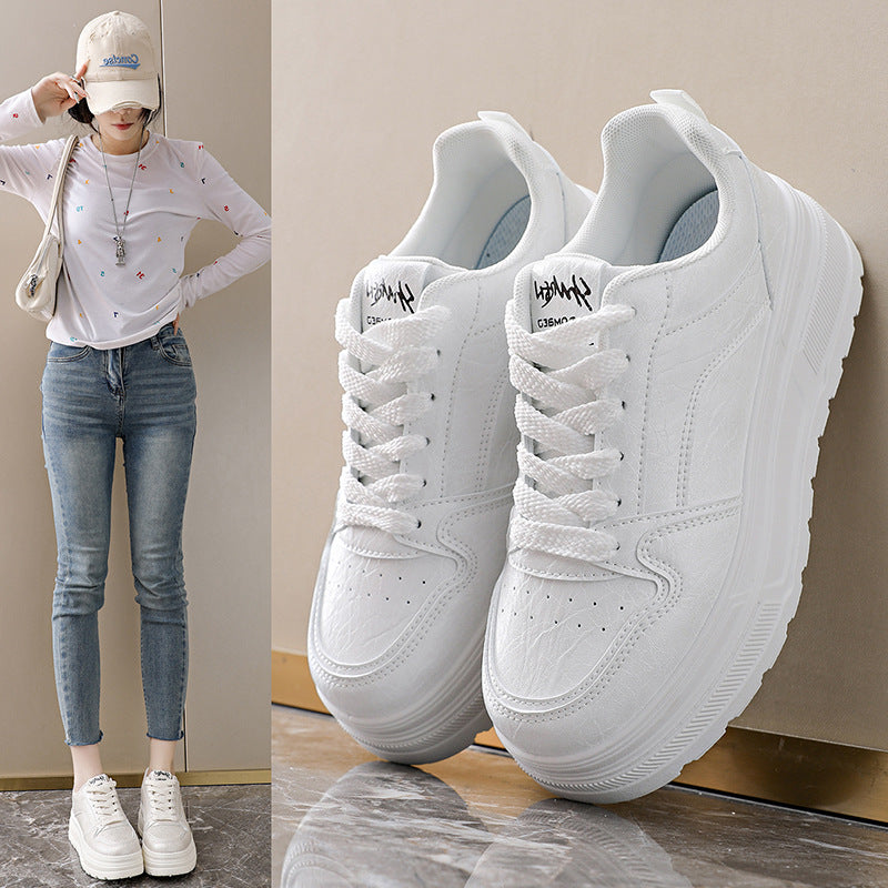 Damen Modische Chunky Sneakers mit elegantem Obermaterial und dämpfender Sohle EB