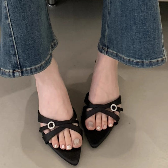 Damen elegante Slingback Pumps mit funkelndem Akzent EB
