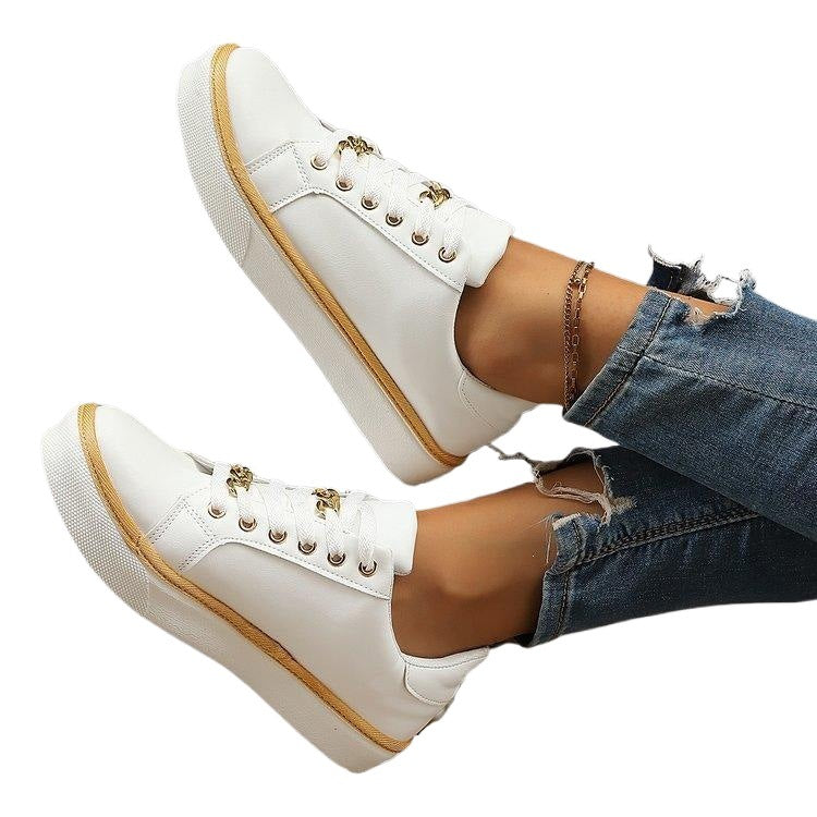 Damen Modische und bequeme Sneakers aus hochwertigem Leder EB