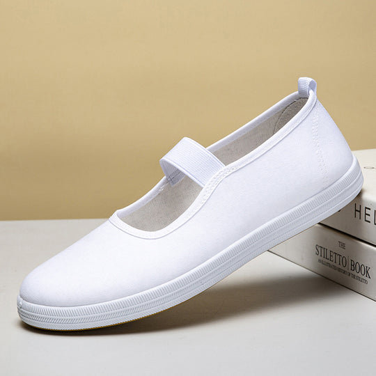 Damen Bequeme Stoffschuhe mit elastischem Riemen EB
