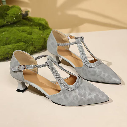 Damen Elegante Slingback Pumps mit geflochtenem Riemen und modischem Blockabsatz EB
