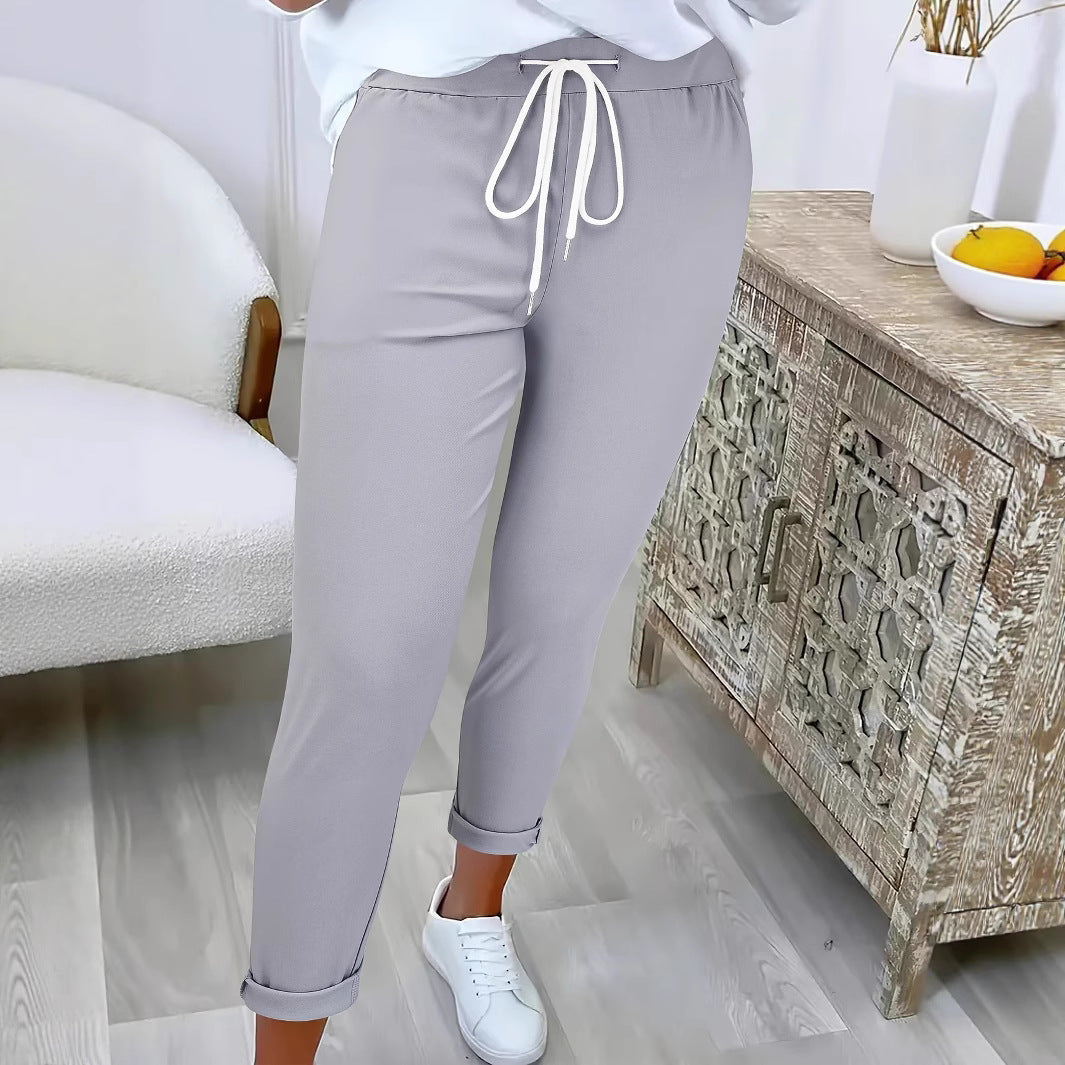 Damen Freizeithose mit elastischem Bund und Kordelzug EB
