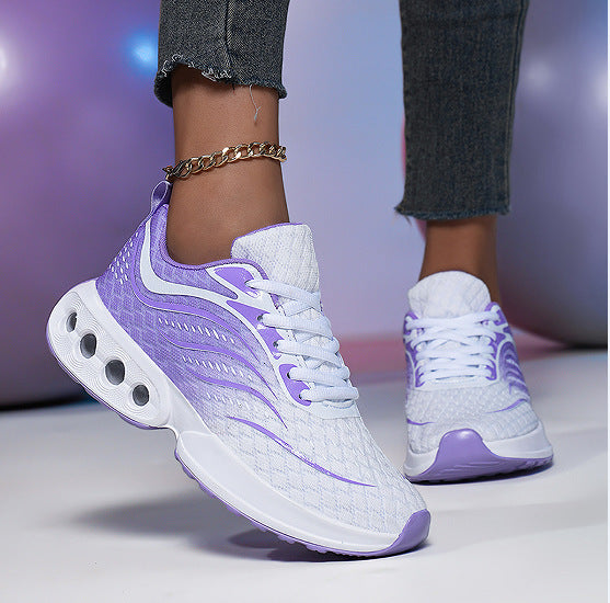 Damen nan sportive Strick-Laufschuhe mit belüfteter Luftkammersohle und ergonomischer Abrollsohle EB