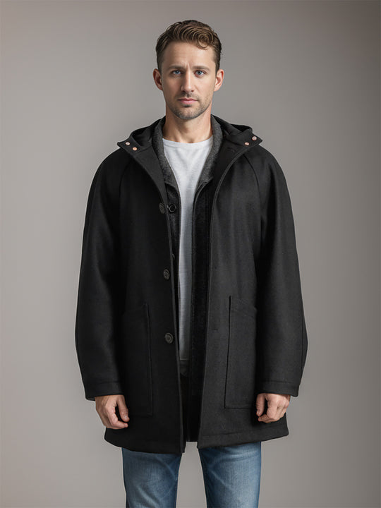 Herren Kapuzenmantel aus weichem Material EB