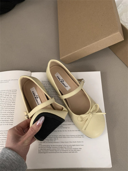 Damen Ballerinas mit elegantem Riemchen und zierlichem Schleifendetail EB
