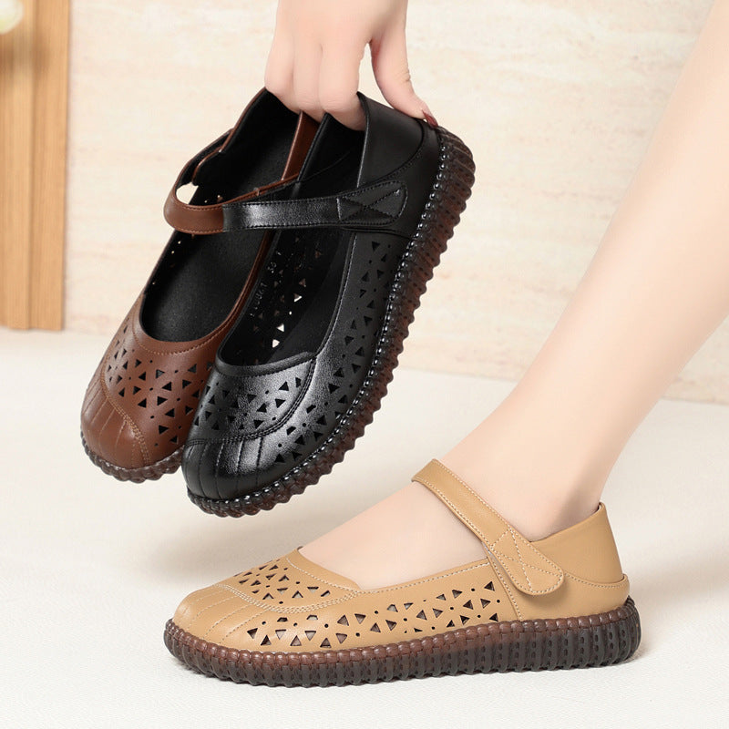 Damen Mary Jane Clogs mit atmungsaktivem Design und elastischem Riemen EB