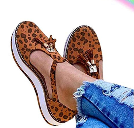 Damen Halbschuhe mit modischen Quasten und rutschfester Sohle EB