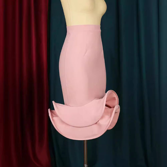 Damen Trendiges Cocktailkleid mit asymmetrischem Saum EB