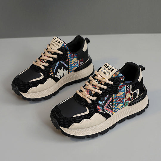 Damen Sportliche Sneakers mit einzigartigem Tribal-Muster und atmungsaktiver Mesh-Oberfläche EB