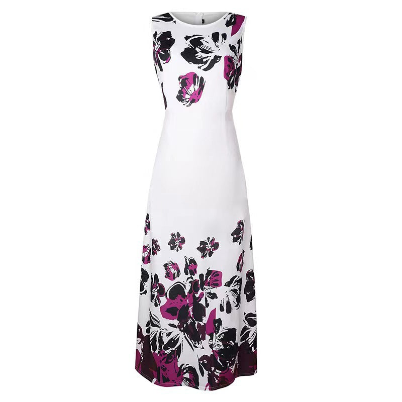 Damen Maxikleid mit Floralem Print und Praktischen Taschen EB