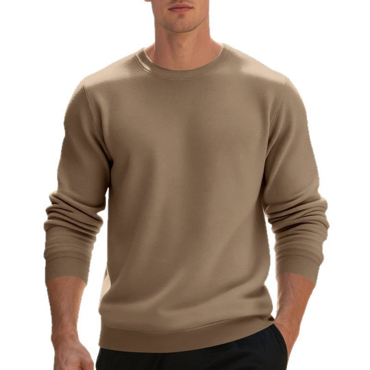 Herren lässiger Rundhals-Sweatshirt aus hochwertigem Baumwollmix mit strukturiertem Material EB