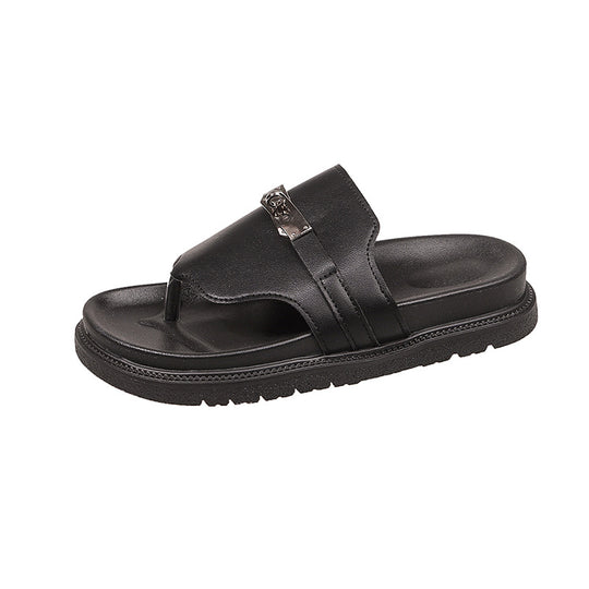 Damen Coole Zehentrenner-Sandalen mit modischem Riemen und ergonomischem Fußbett EB
