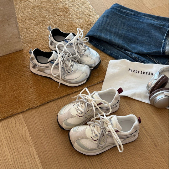 Damen Sportliche Lace-Up Sneaker mit atmungsaktiver Mesh-Oberfläche und dämpfender Sohle EB
