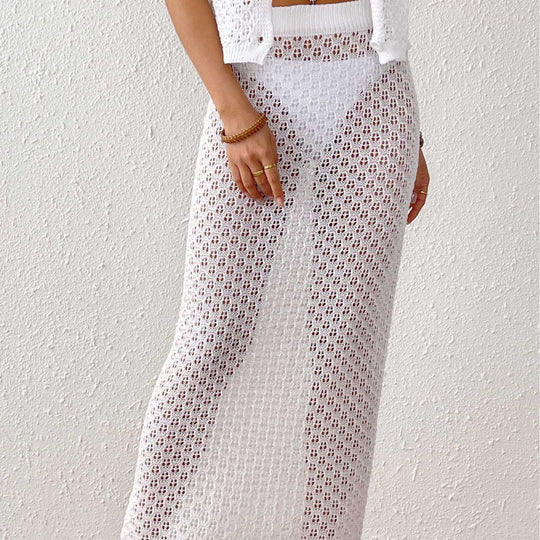 Damen Midikleid aus lockerem Häkelmaterial EB