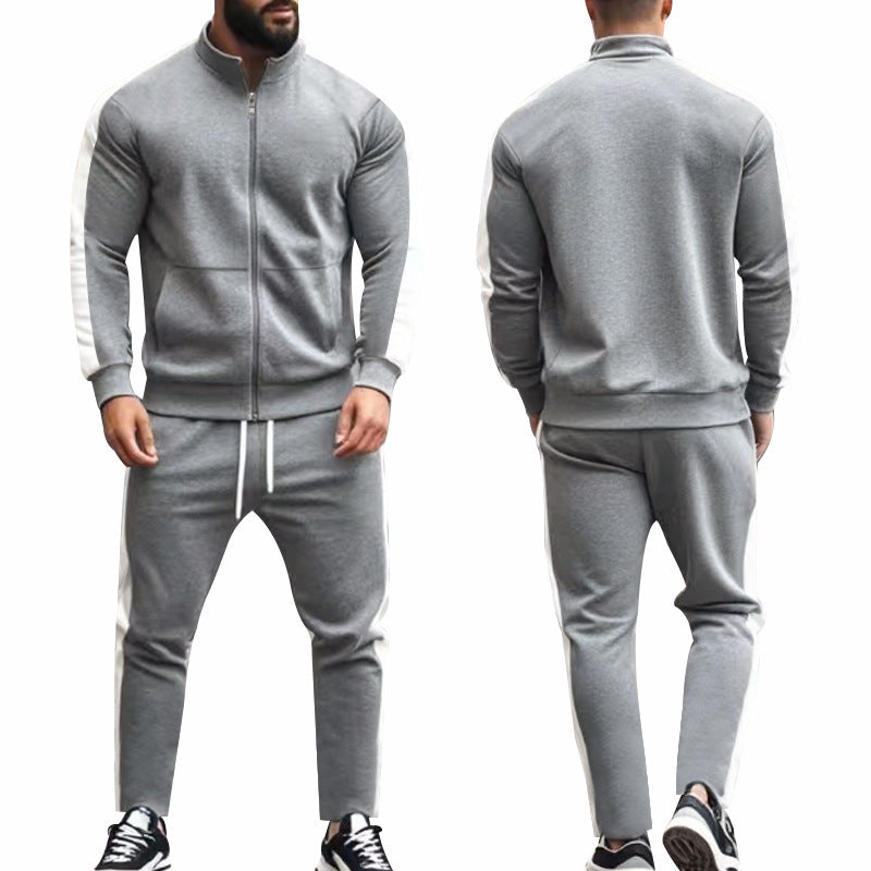 Herren Sportlicher Trainingsanzug mit modernem Stehkragen und praktischen Taschen EB