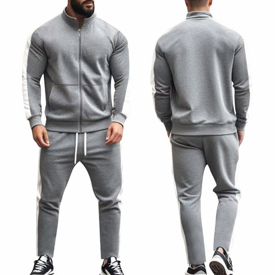 Herren Sportlicher Trainingsanzug mit modernem Stehkragen und praktischen Taschen EB