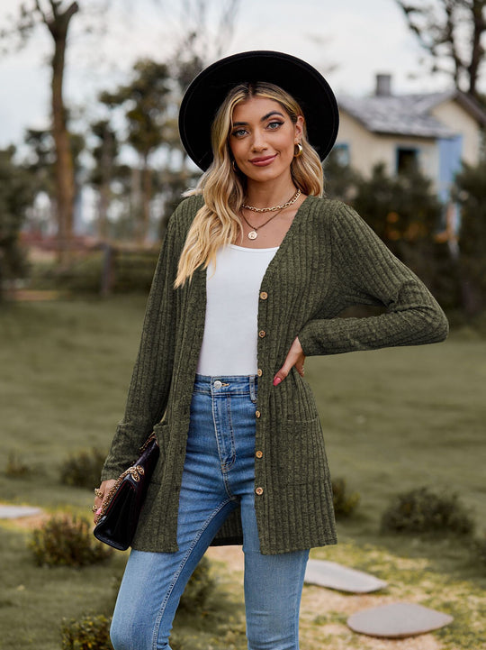 Damen Strickjacke mit strukturiertem Muster und praktischen Taschen EB 1753970709