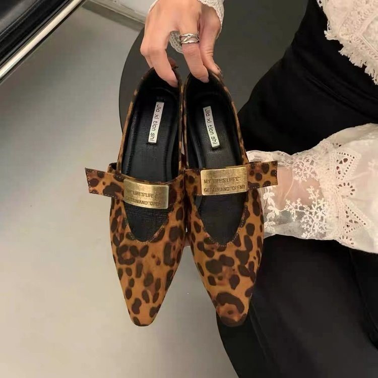 Damen elegante Ballerinas mit modischen Schnallen und hochwertigem Samt EB