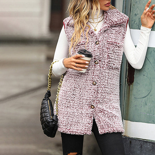 EB | Plüschwesten Strickjacke