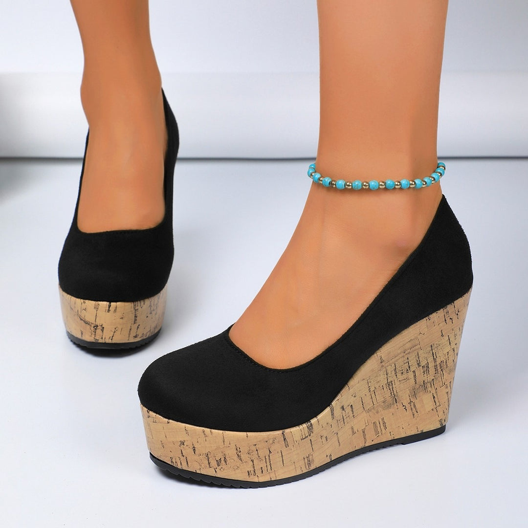 Damen Wedge-Pumps mit zeitgemäßem Kork-Design EB