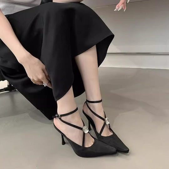 Damen elegante spitzeabsatz Schuhe mit verstellbaren Riemen EB