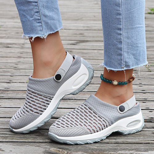 Damen bequeme Mesh-Sneaker mit ergonomischem Fußbett EB