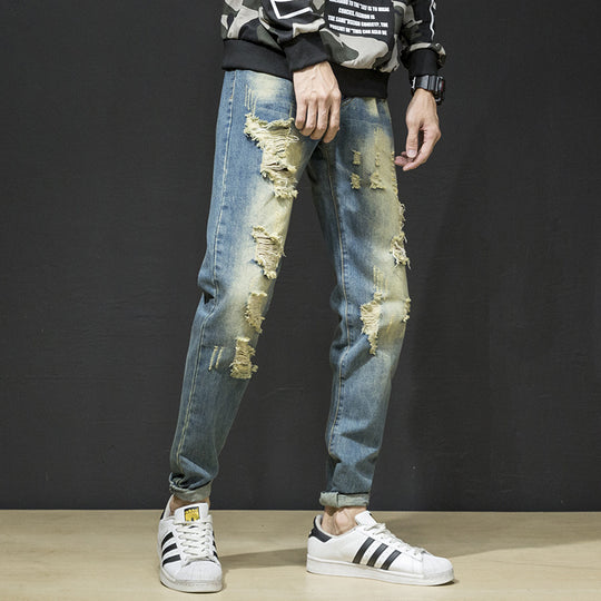 Herren Ripped Slim Fit Jeans im lässigen Streetstyle EB