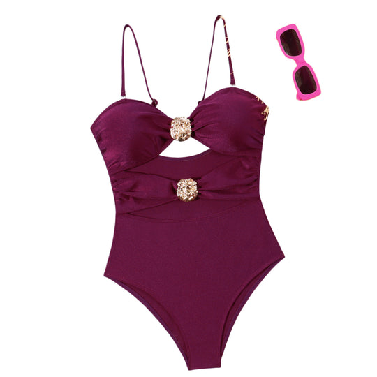 Damen Einteiliger Badeanzug mit raffinierten Schnürdetails EB