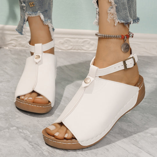Damen modische Riemchensandalen mit bequemer Zehenöffnung EB