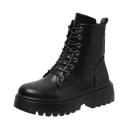 Damen Schnürstiefel mit robustem Profil und modischer Schnürung EB
