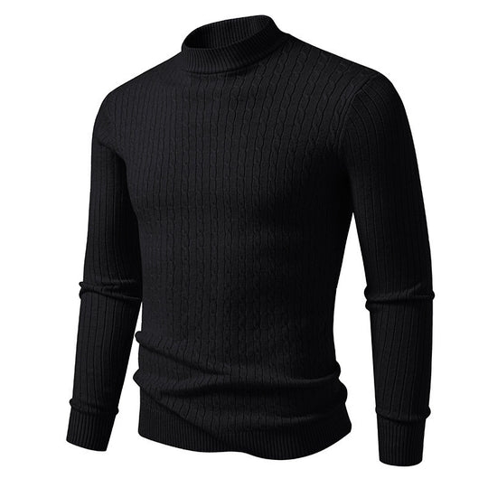 Herren Rollkragenpullover mit strukturiertem Zopfmuster und bequemem Schnitt EB