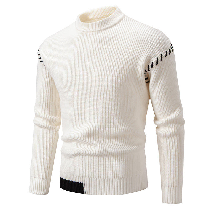 Herren modischer Strickpullover mit einzigartigem Design und hohem Kragen EB