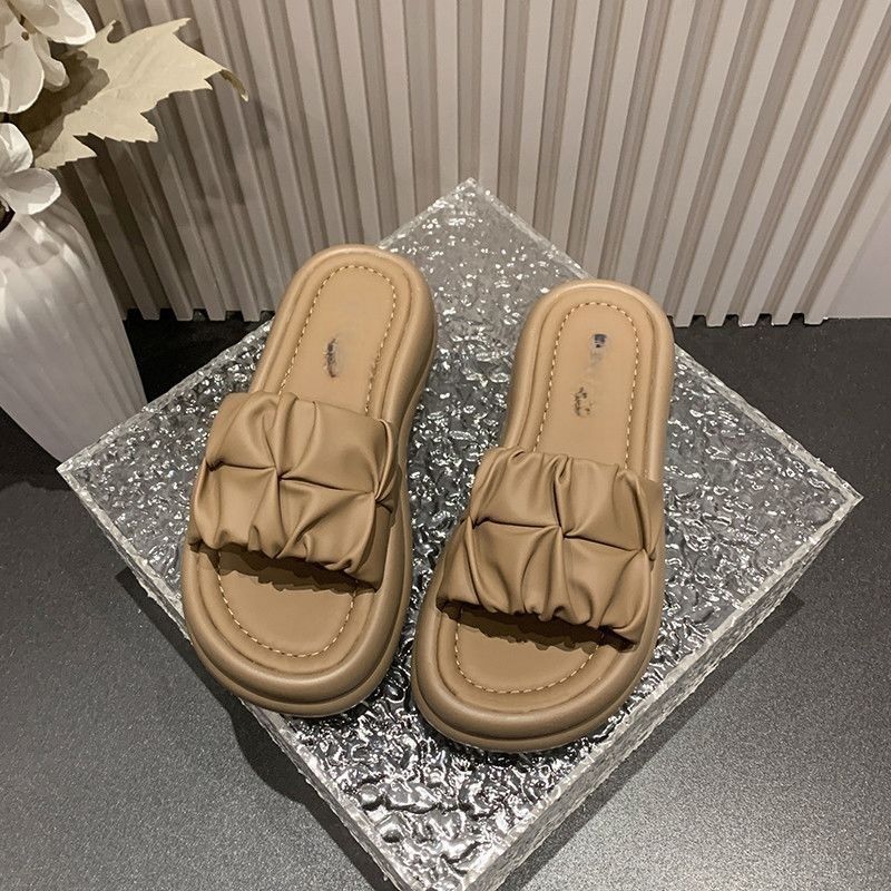 Damen bequeme Mules mit elegantem Rüschendesign EB