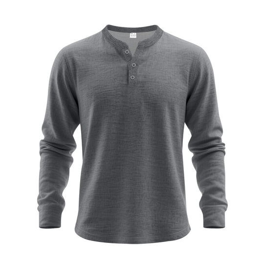 Herren Langarm-Henley-Shirt aus weichem Baumwollmix EB