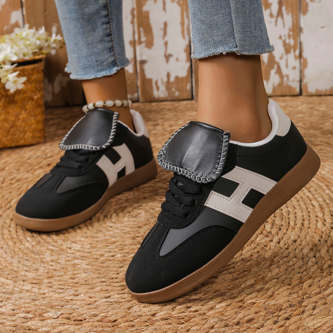 Damen Modische Sneakers mit eleganter Klappenakzent und rutschfester Sohle EB