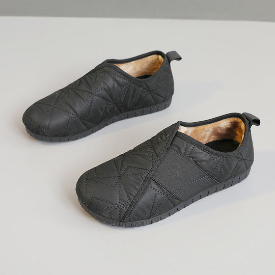 Damen Bequeme Fleece Slippers mit praktischem Einstieg und rutschfester Sohle EB
