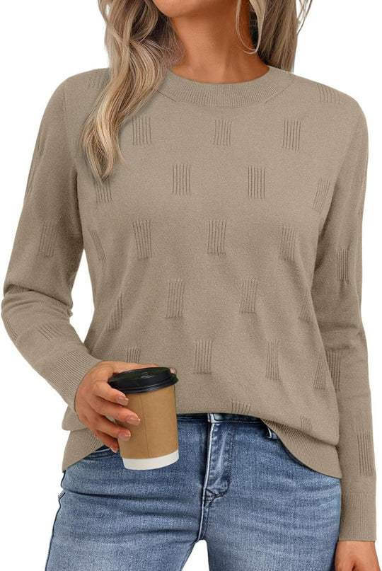 Damen gesteppter Strickpullover mit modischem Schnitt EB