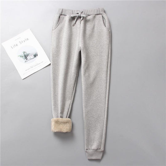 Damen nan gefütterte Therm-Jogginghose mit Kordelzug, seitlichen Eingrifftaschen und schmalem Bein EB