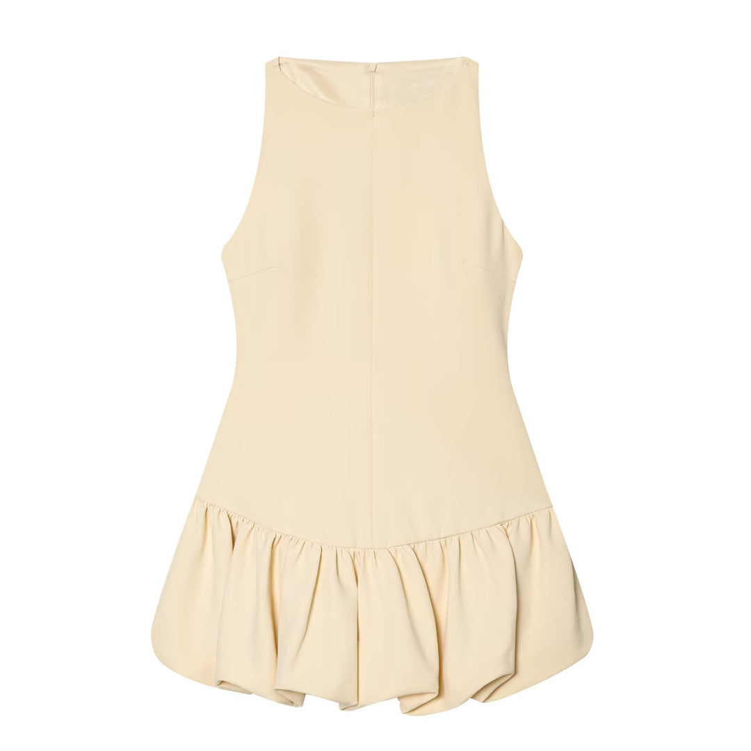 Damen Sommerkleid mit schwingendem Volant und figurbetonter Silhouette EB