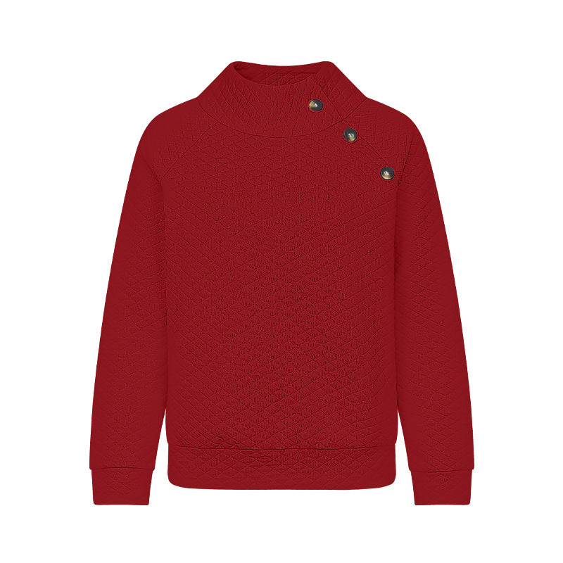 Damen Stepp-Pullover im modernen Schnitt mit Knopfdetails EB