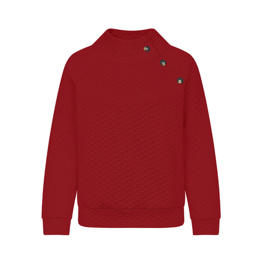 Damen Stepp-Pullover im modernen Schnitt mit Knopfdetails EB