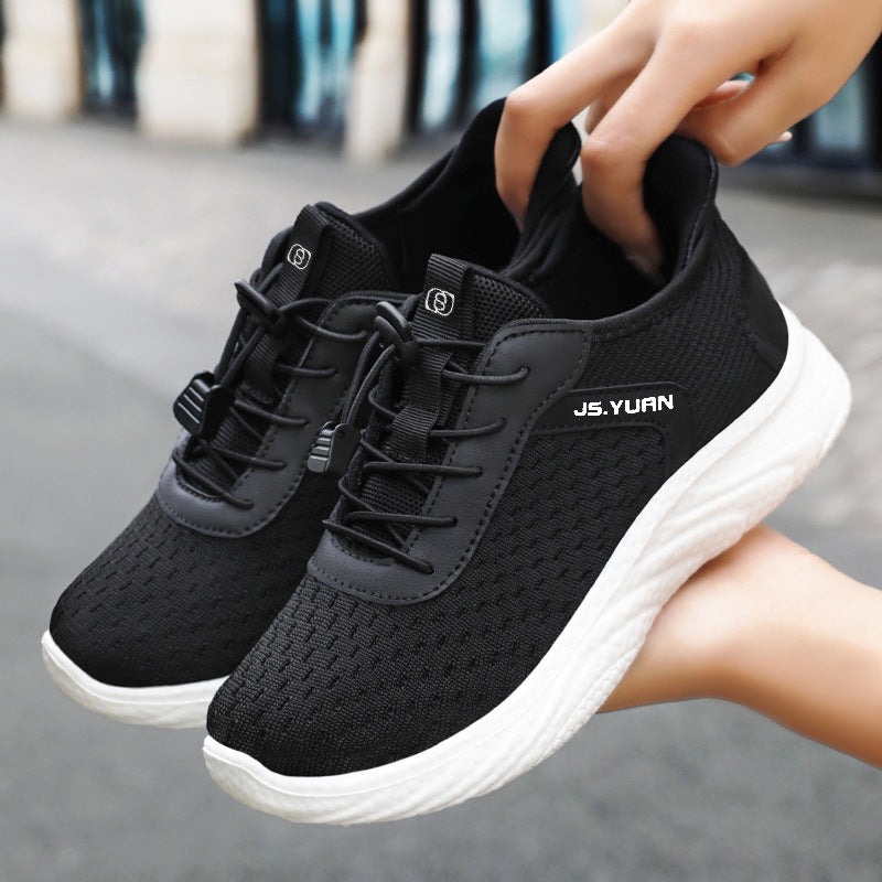 Damen nan leichter Strick-Sneaker mit elastischem Sockeneinstieg, Schnellzug-Schnürung und gedämpfter EVA-Zwischensohle EB