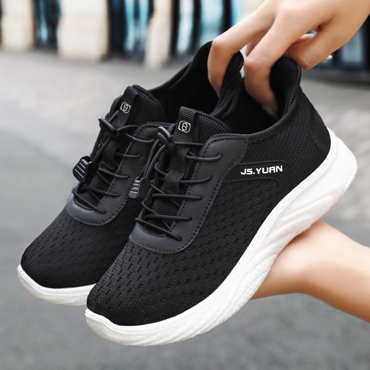 Damen nan leichter Strick-Sneaker mit elastischem Sockeneinstieg, Schnellzug-Schnürung und gedämpfter EVA-Zwischensohle EB