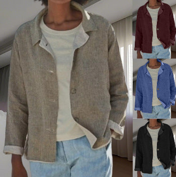 Damen Leichte Überwurfjacke mit strukturiertem Webmuster EB