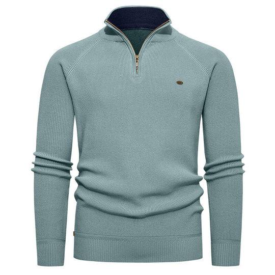 Herren Strickpullover mit Stehkragen und Reißverschluss EB