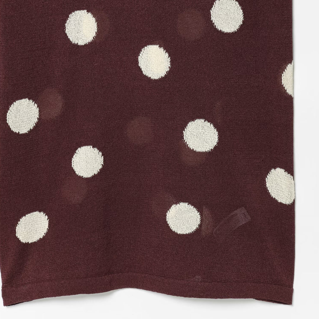 Damen Maxikleid mit hochgeschlossenem Kragen und verspieltem Punkte-Design EB