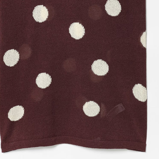 Damen Maxikleid mit hochgeschlossenem Kragen und verspieltem Punkte-Design EB