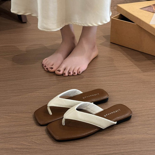 Damen elegante Zehentrenner-Sandalen mit gepolstertem Fußbett EB