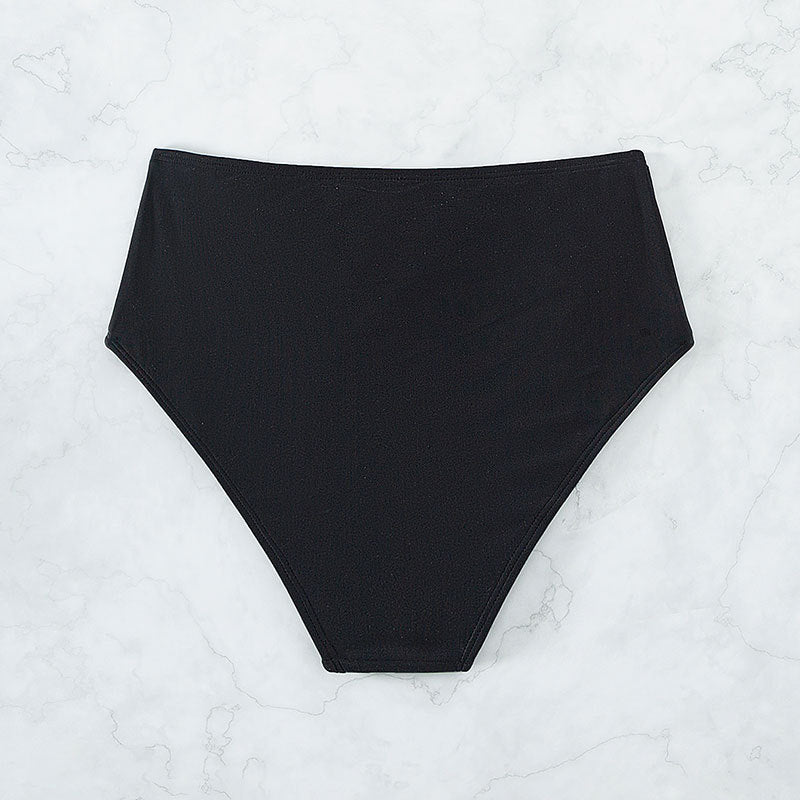 Damen Hochtaillierte Bikinihose mit elegantem Gold-Element EB