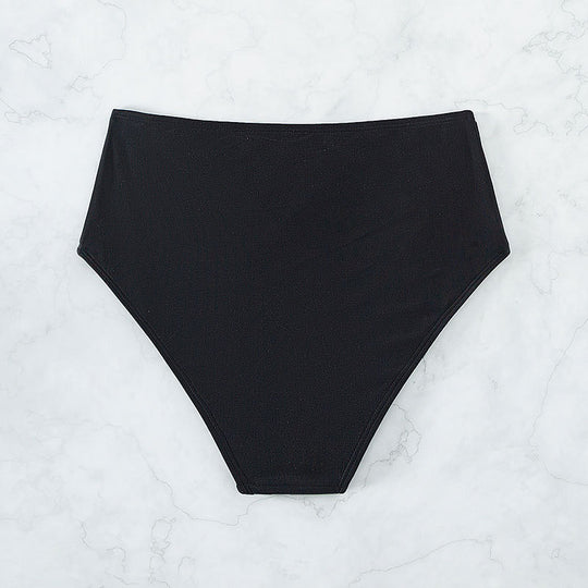 Damen Hochtaillierte Bikinihose mit elegantem Gold-Element EB